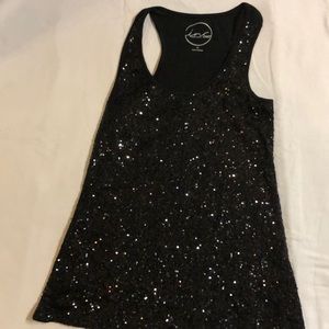 Black sequin tank